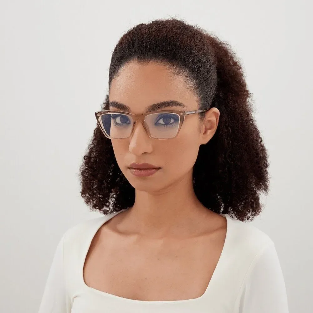 Saint Laurent Women Eyeglasses Beige Cat Eye SL737 MICA THIN OPT 004 BRAND NEW